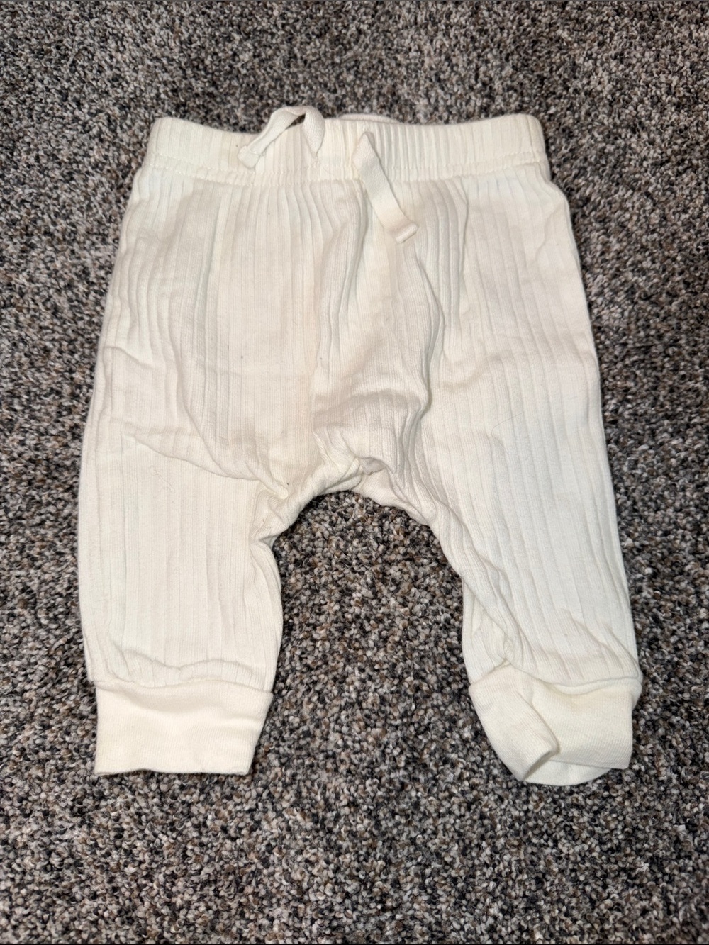 Unbranded Baby Ribbed Cream Jogger Pants